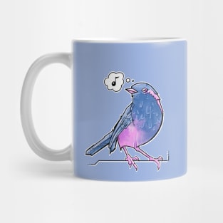 blue and pink songbird Mug